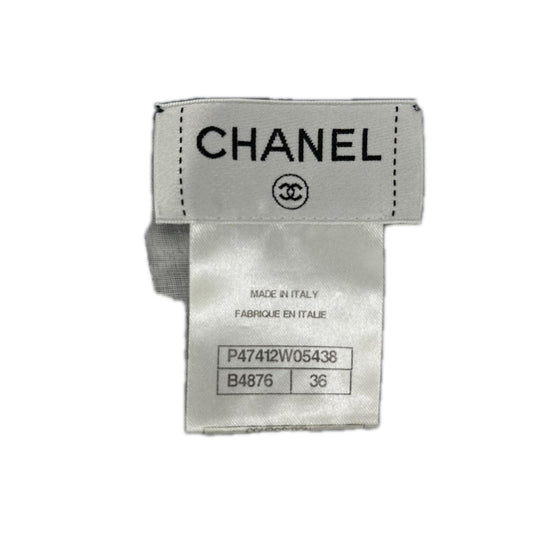 CHANEL シャネル P47412W05438 ネイビー コットン混 カメリアレース ショートスリーブブラウス トップス