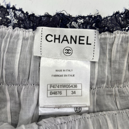 CHANEL シャネル P47411W05438 ネイビー コットン混 カメリアレース キュロットショートパンツ ボトムス