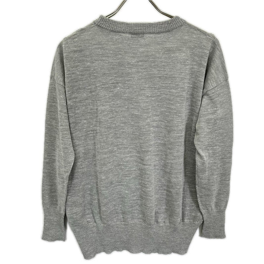 BRUNELLO CUCINELLI ブルネロクチネリ 251 61MCL001 グレー リネンブレンド ロングスリーブ シアーラメニットソー トップス