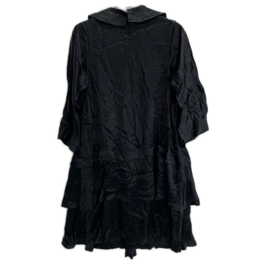 tricotCOMMEdesGARCONS トリココムデギャルソン 09SS TD-O025 ブラック サテン ティアード ロングスリーブ ワンピース ワンピース
