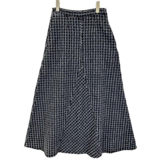 Ameri Ameri made in 2026 black CHECK PROCESSING DENIM SKIRT skirt