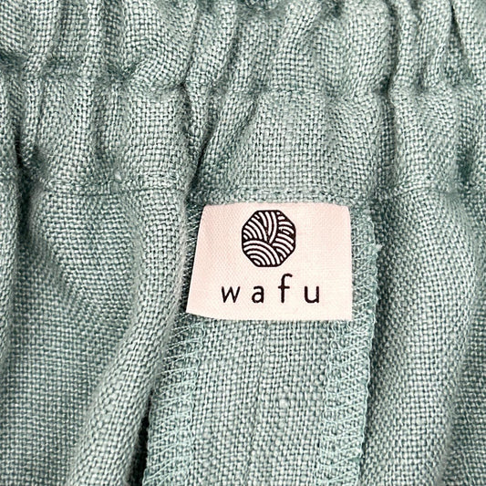 wafu ワフ グリーン リネン100 袴ワイドパンツ/キュロット ボトムス