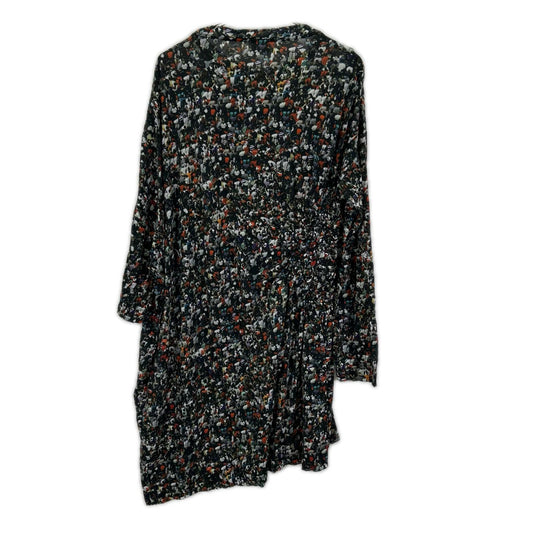 DRIES VAN NOTEN ドリスヴァンノッテン マルチカラー コットン クラウドプリント ロングスリーブ フロントシャーリングカットソーワンピース ワンピース