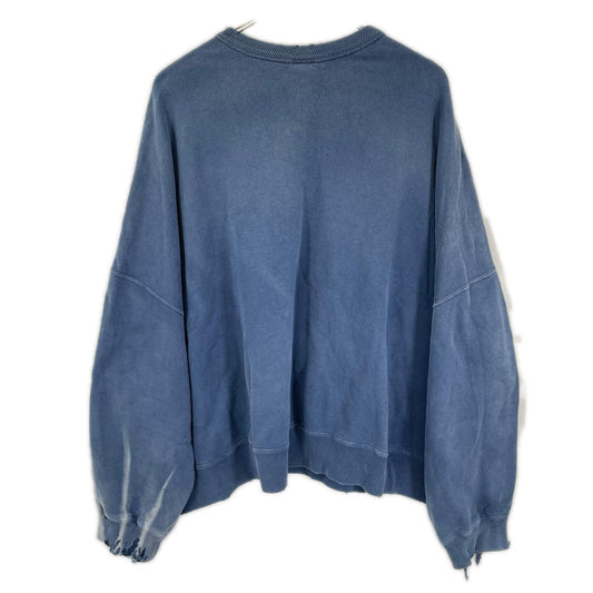 SAINT MICHAEL セントマイケル 24AW SM-YS1-0000-036 ネイビー CREW SWEAT UNIFIED ダメージ/フェード加工 プリントスウェット トップス