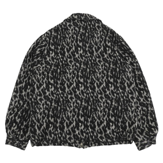 美品 Leopard BZ モノトーン ジップブルゾン メンズ ブラック アイボリー L ジャケット