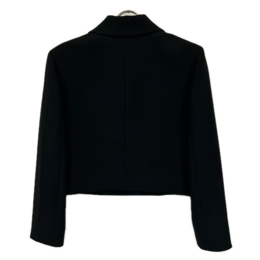 Theory セオリー 01-3304102 Admiral Crepe ブラック ダブルブレスト クロップドジャケット ジャケット