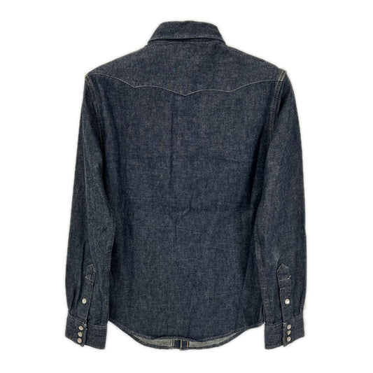 RRL ダブルアールエル 782505188001 インディゴ コットン トップコンチョボタン メダリオンステッチ デニムウエスタンシャツ トップス