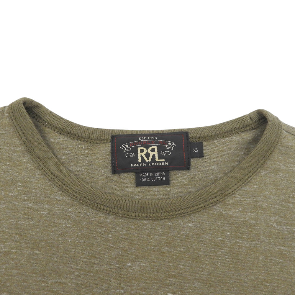 RRL ダブルアールエル 美品 コットン RRL SUPPLY,NY 染み込みプリント 霜降り ショートスリーブカットソー トップス メンズ カーキ XS トップス