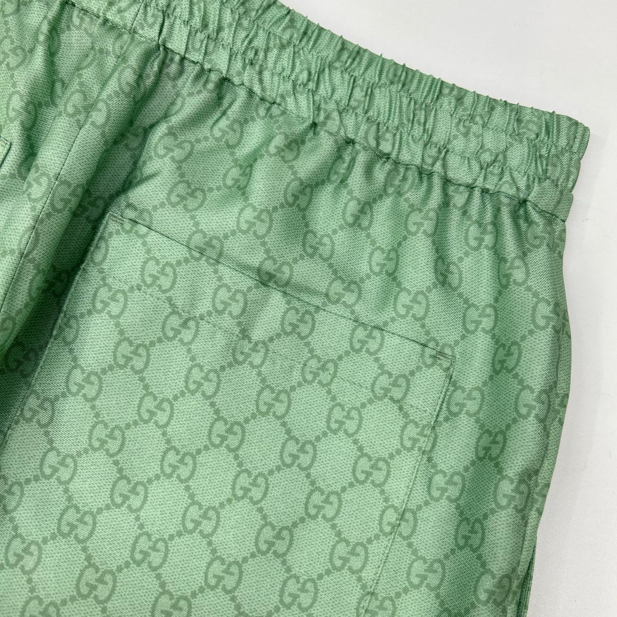 GUCCI グッチ ×ヒグチユウコ 日本限定 864050 ZAUTT グリーン GG総柄 シルクツイル ショートパンツ ボトムス