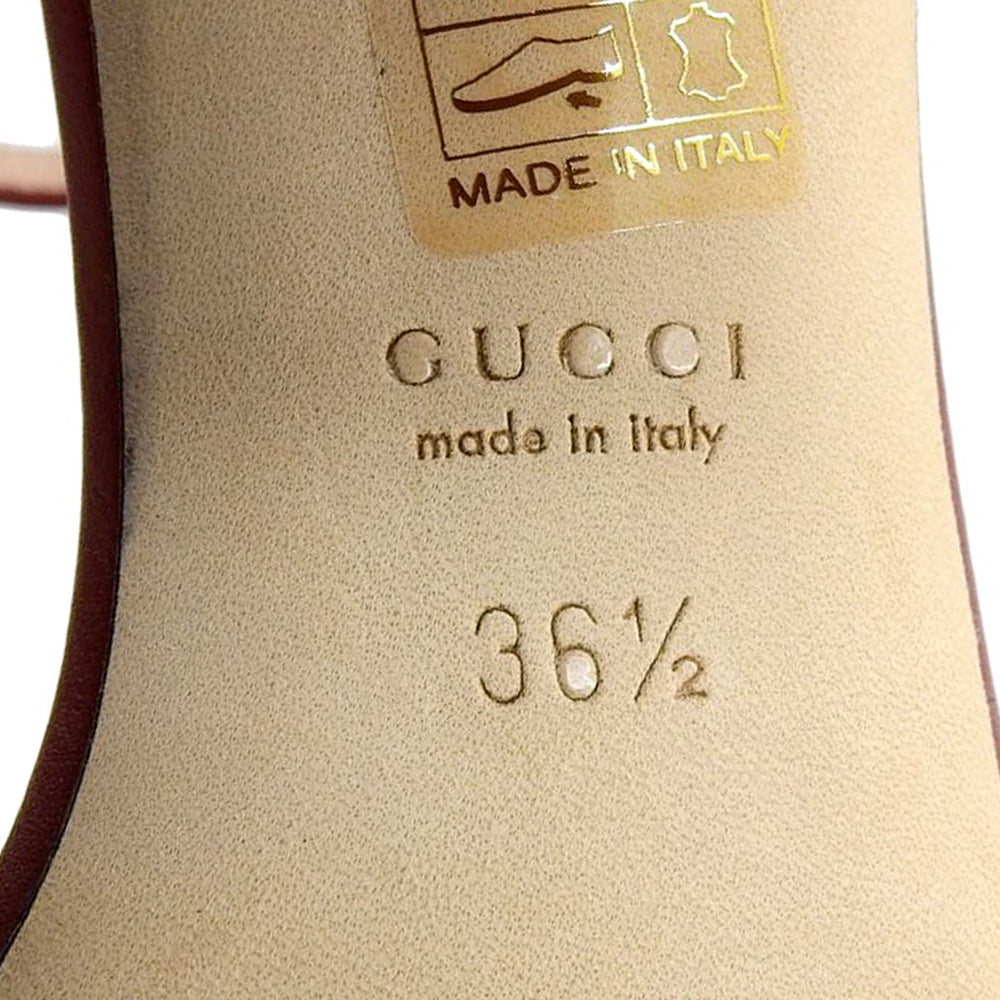 GUCCI グッチ レザー ホースビット パンプス レディース レッド 36 1/2 シューズ 36.5