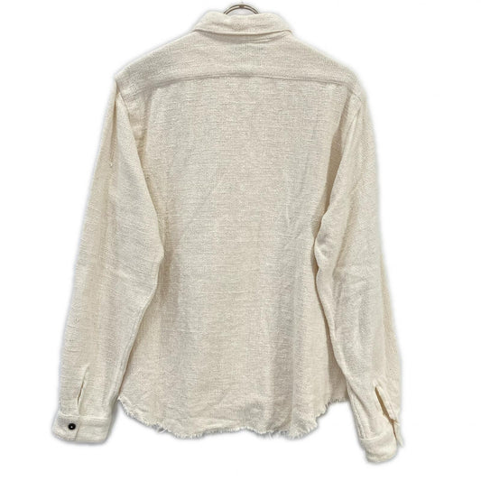 163SH10 White Cotton Shirt Jacket L Men's