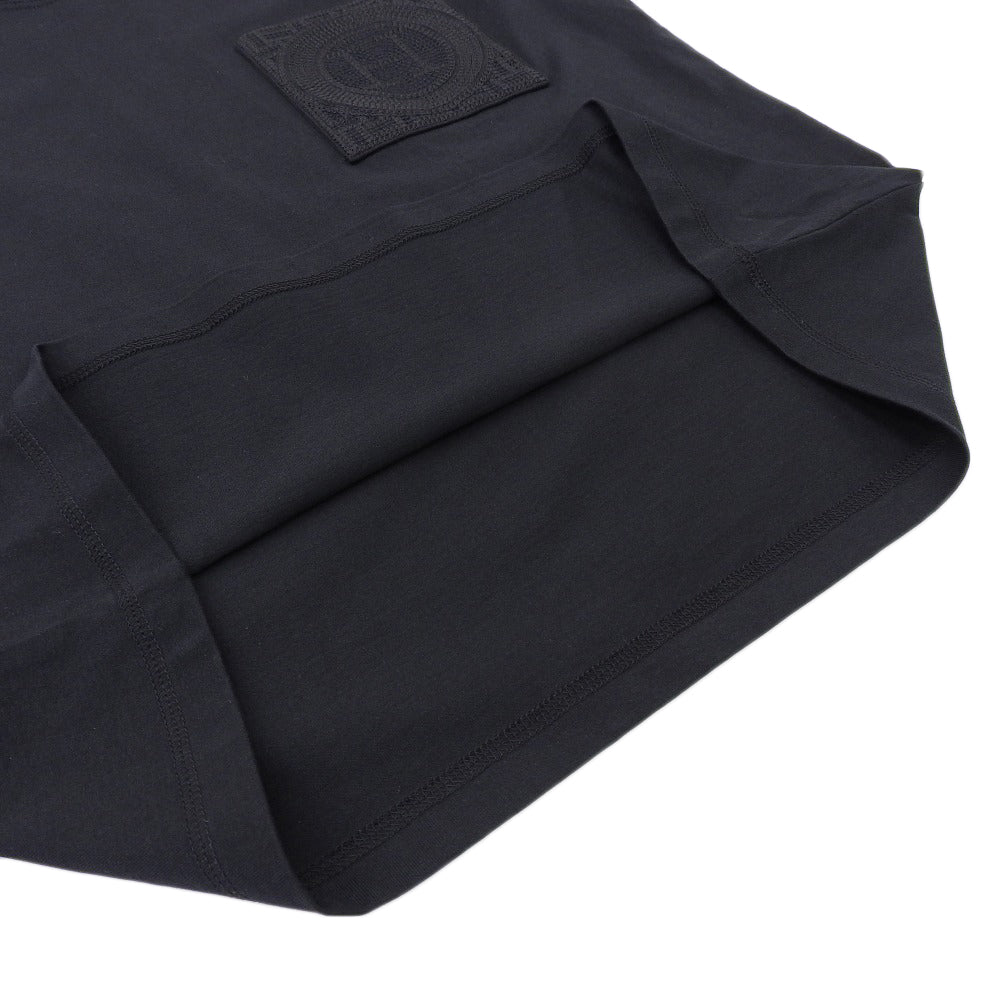 HERMES エルメス 美品 コットン 胸デザイン Tシャツ トップス レディース ブラック 36 47-7703 トップス 36