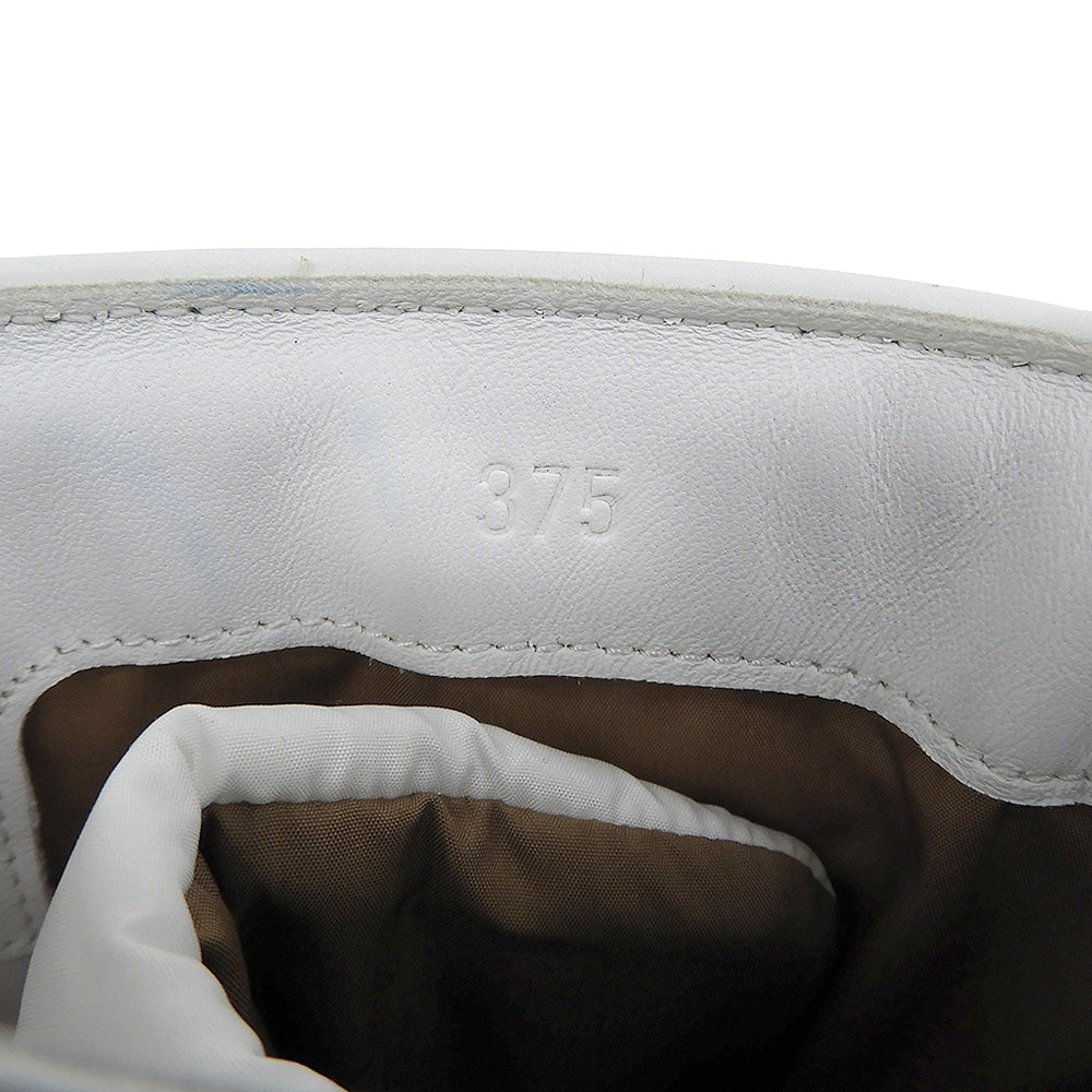 HERMES エルメス 美品 ナイロン ハイカット フレッシュ ブーツ シューズ レディース 白 ホワイト 37.5 シューズ 375