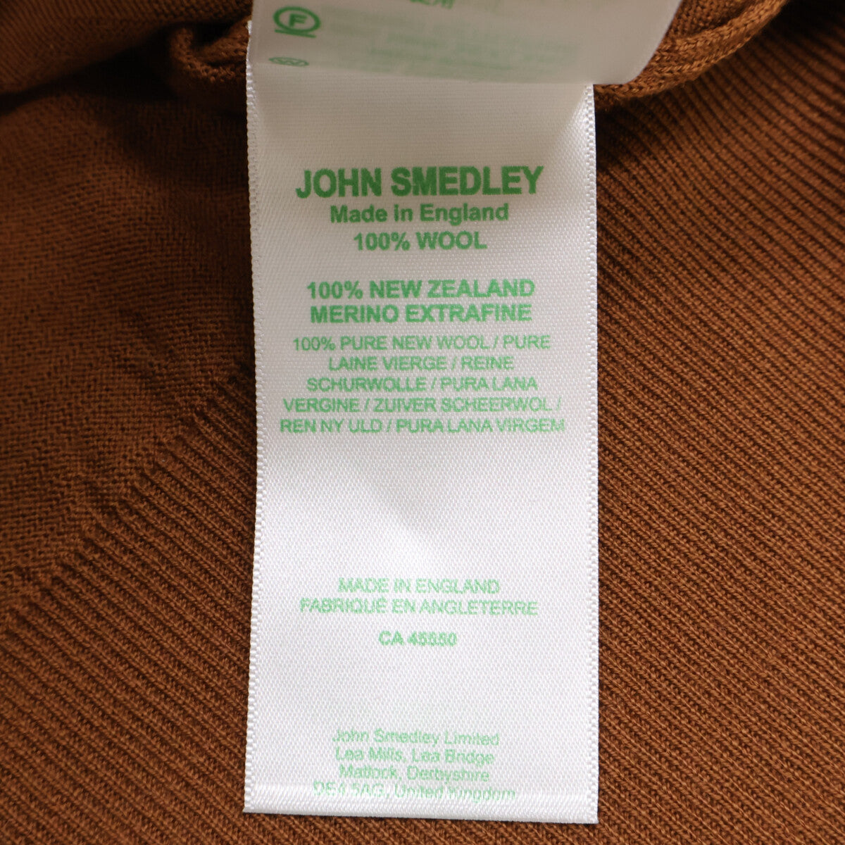 JOHN SMEDLEY 约翰斯梅德利 棕色 100%美利奴羊毛 高支针织衫 上衣