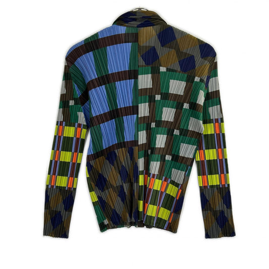 PLEATS PLEASE プリーツプリーズ 25AW PP53JJ722 HARMONY ブルー系マルチカラー プリーツ シャツ トップス
