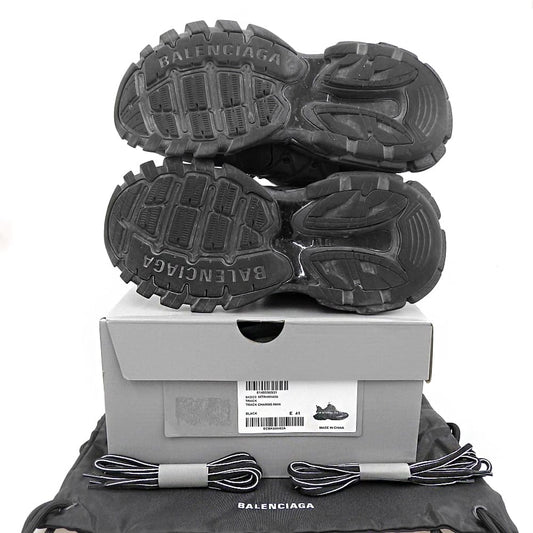 BALENCIAGA バレンシアガ 美品 ロゴチャーム付き トラックトレーナー Track Trainer スニーカー シューズ メンズ ブラック 27cm 542023 シューズ