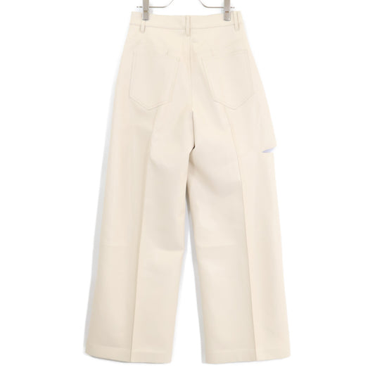 LE CIEL BLEU ルシェルブルー 【23年製】25A68412 Leather V Waist Wide Pants エコレザー V ウエスト ワイトパンツ ボトムス