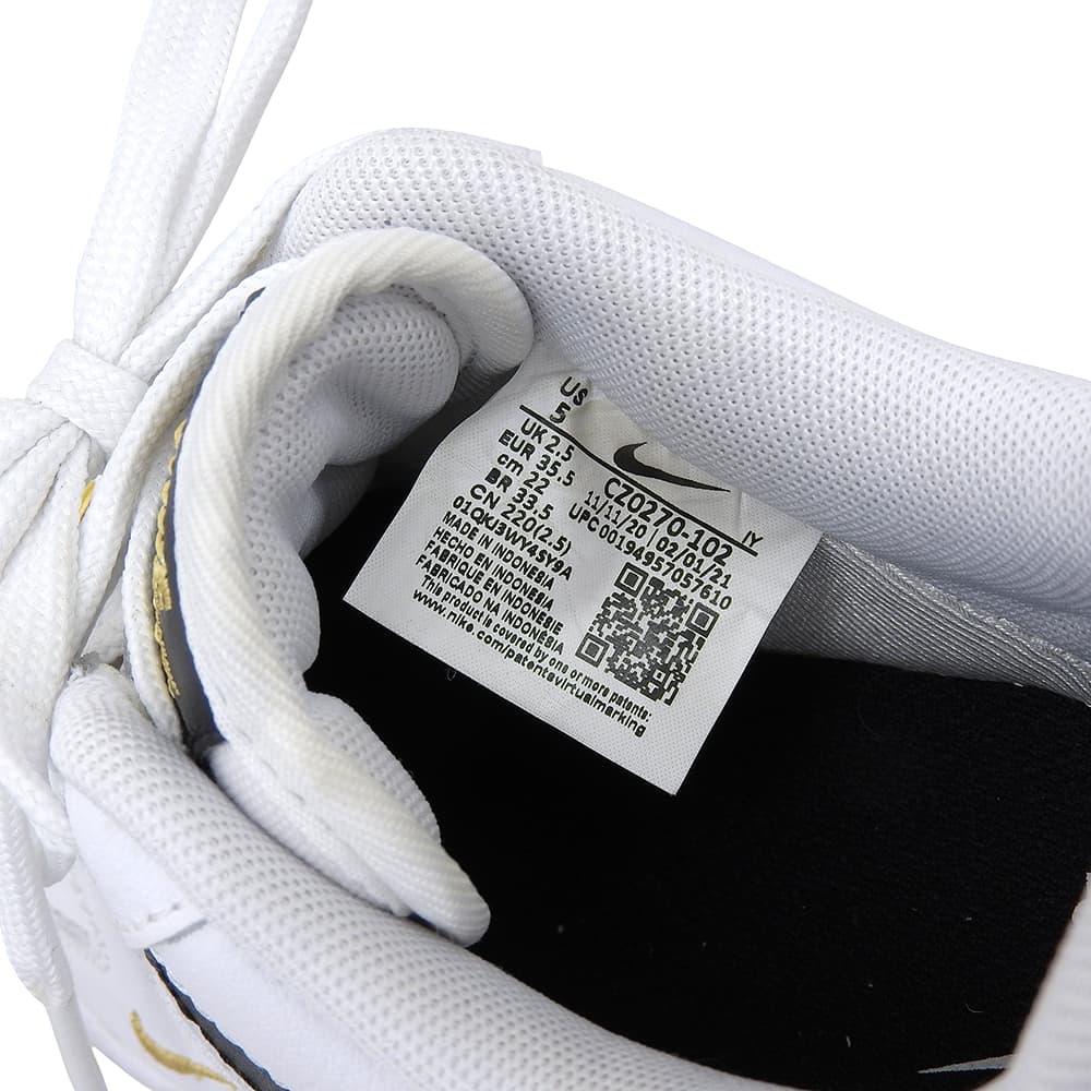 NIKE ナイキ 美品 Air Force 1 Low Essential スニーカー シューズ レディース WMNS ホワイト×ブラック 22cm CZ0270-102 シューズ 5(US)