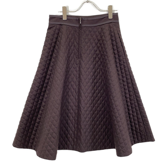 Brown Quilted Design Skirt 41769-AS0F52U Skirt 40 Women's