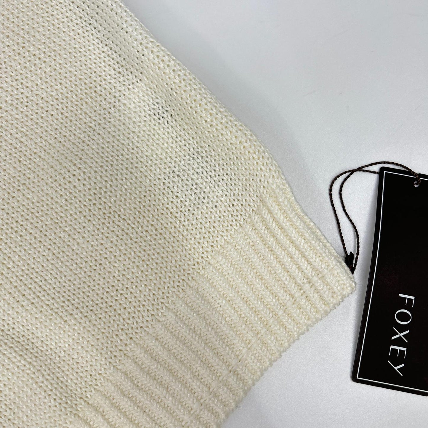 FOXEY BOUTIQUE フォクシーブティック 44450 ホワイト リネン100 レサンシエル メッシュニットトップス トップス