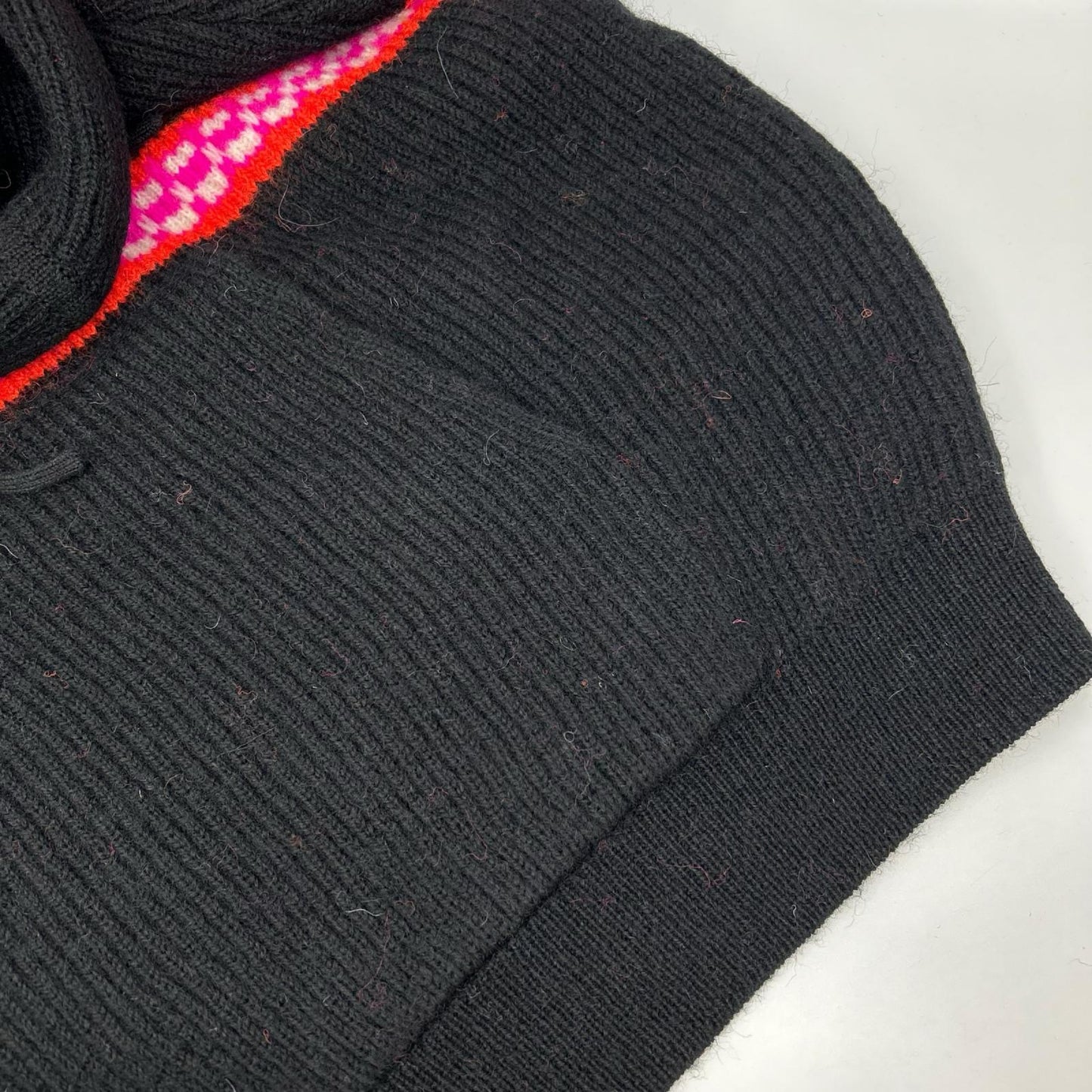 CELINE セリーヌ 2AC23579S ブラック Ski Jacquard Hooded Wool Knit Hoodie/スキー ジャガード ウールニットフーディー トップス