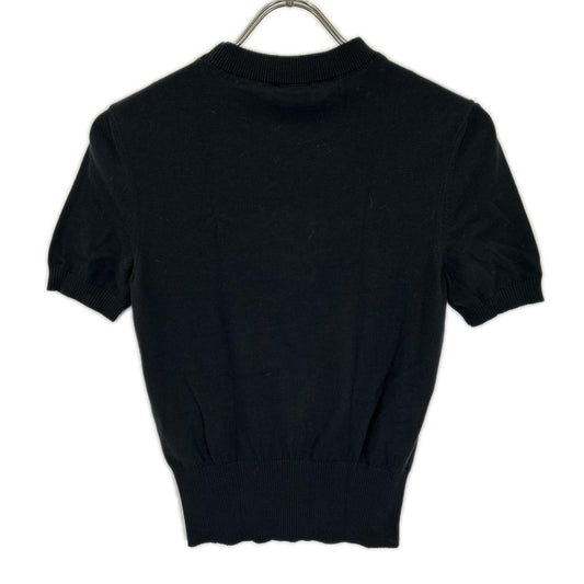 PATOU Patou 23A-KN068-8045 Black Short-Sleeve Knit Sweater Tops