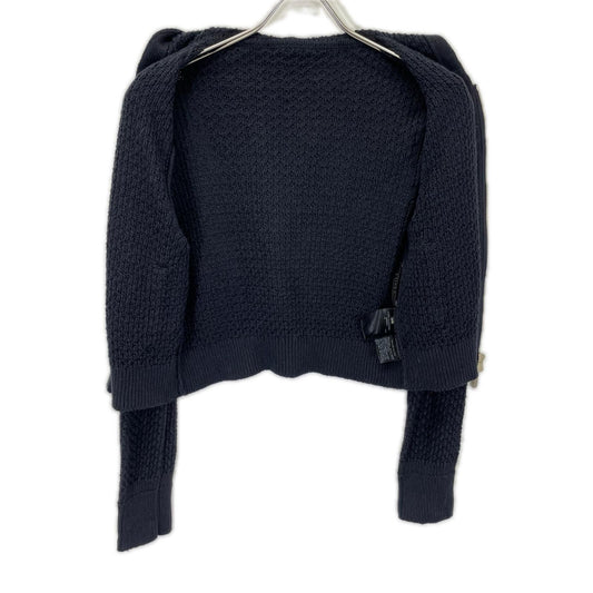 FOXEY フォクシー 41890 ネイビー リネンニット ジップアップフーディー トップス
