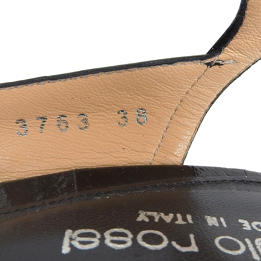 Sergio Rossi Leather Ankle Strap Pumps Women's Black 38 Shoes 38 Women's