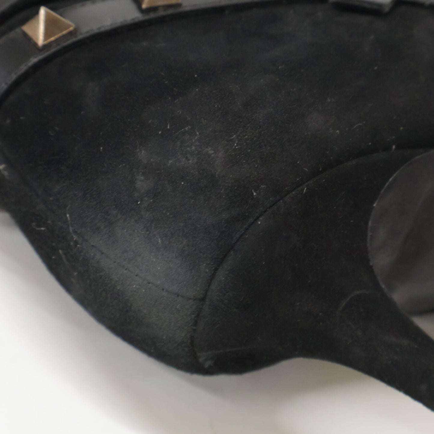 Valentino Garavani J625 2 Suede Studded Pointed Toe Heel Shoes 38 Women's