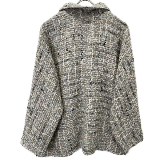 J0144FJ632 24AW Grey Kasuri Loop Tweed Jacket M Women's