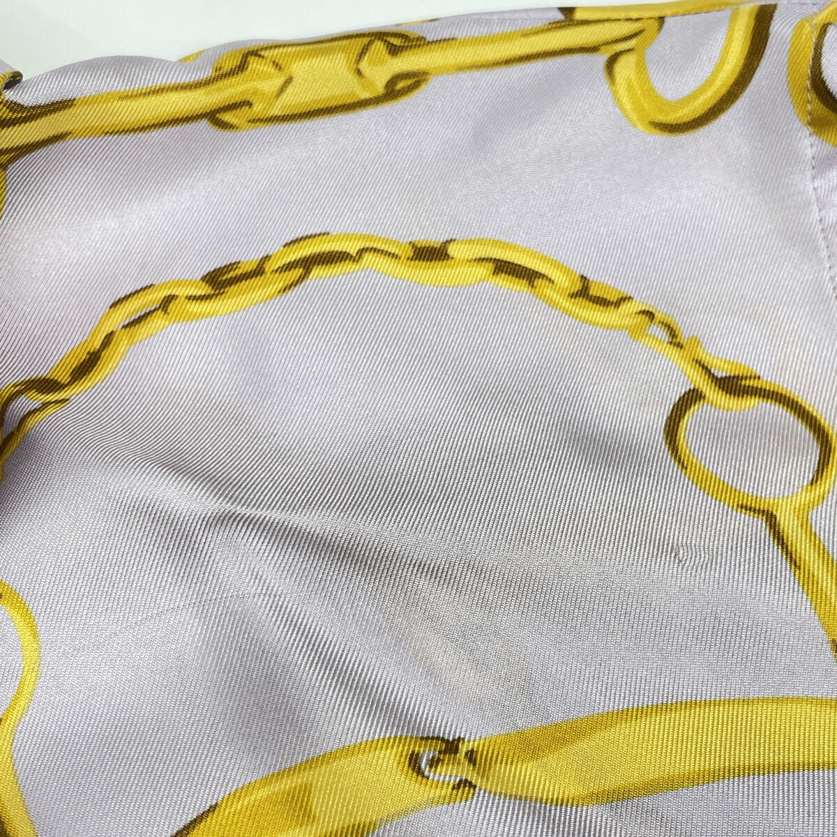 GUCCI グッチ パープル シルク ホースビットチェーン 長袖シャツ トップス 38