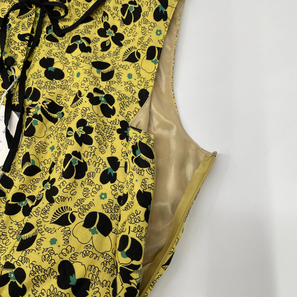 Dot&Stripes CHILDWOMAN ドットアンドストライプス チャイルドウーマン イエロー×ブラック Cu綿ヒエラアーカイブプリントオールインワン オーバーオール オールインワン F