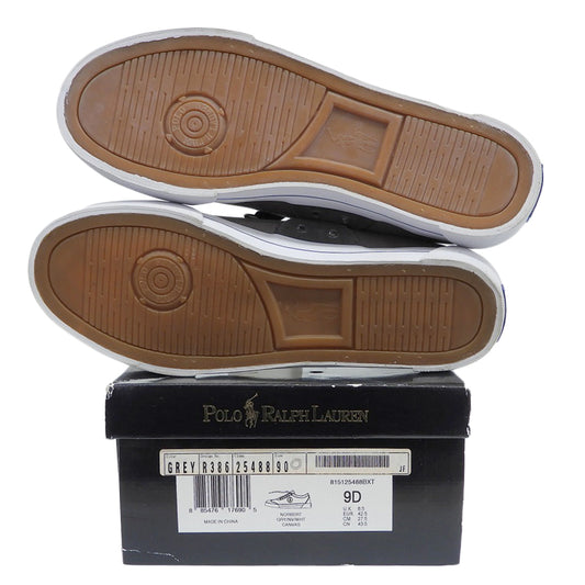 POLO RALPH LAUREN ポロ ラルフローレン 美品 キャンバス×スエード スニーカー シューズ メンズ グレー 9D シューズ 9D