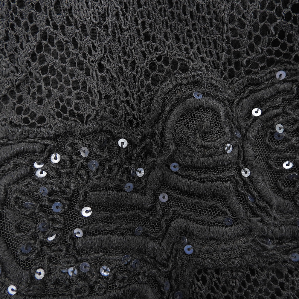 【MARTINA VIDAL】Beautiful Lace Sequin Skirt Women's Black M Skirt M Women's