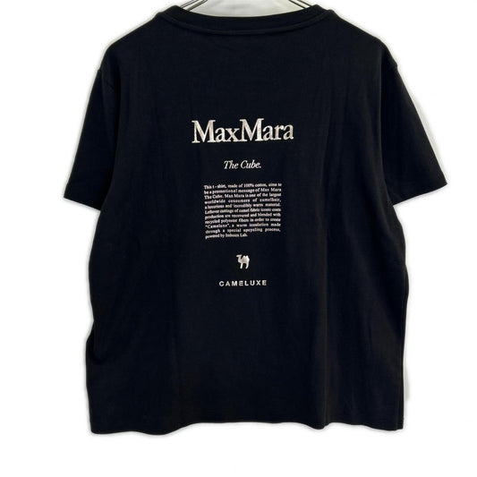 S MaxMara 2519971011 25SS Black THE Cube Logo Print T-shirt Top