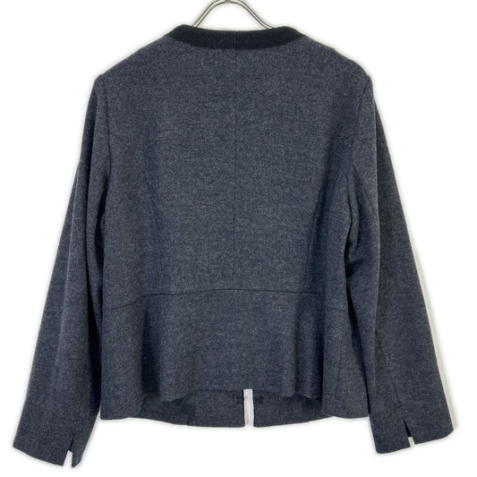 HIROKO BIS Hiroko Bis RLJAK-05380 wool jersey collarless jacket jacket