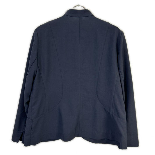 HIROKO BIS ヒロコビス RLJFF-01350 Navy V-Opening Collarless Design Jacket Jacket
