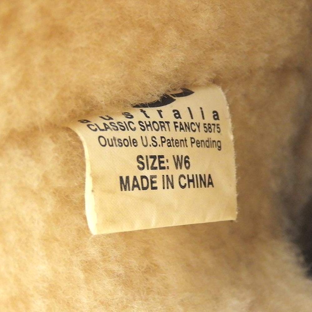 UGG アグ ロゴ クラシック ショート ブーツ レディース ベージュ×シルバー W6 シューズ