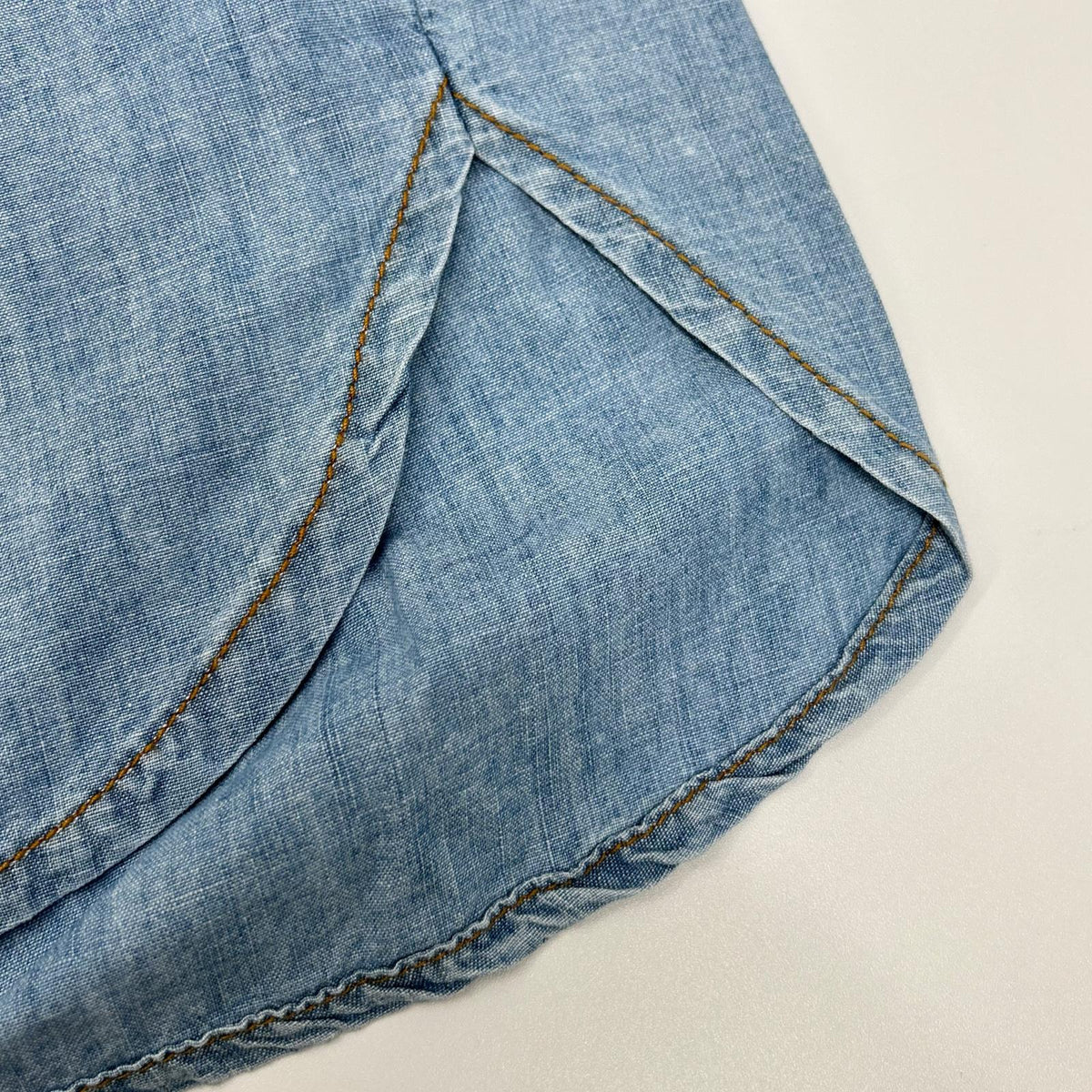 DOUBLE STANDARD CLOTHING 2025 chambray shirt with bear-logo embroidery