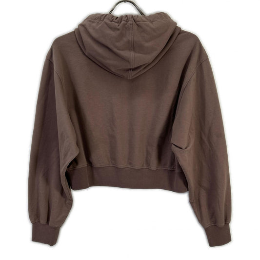 BRUNELLO CUCINELLI ブルネロクチネリ 23年 ブラウン クロップド モニーレ スウェットフーディープルオーバー トップス