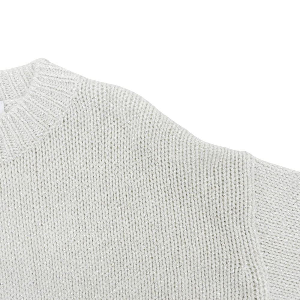 UNITED ARROWS ユナイテッドアローズ 美品 ラメ クルーネック ニット トップス レディース ホワイト 1513-699-4463 トップス
