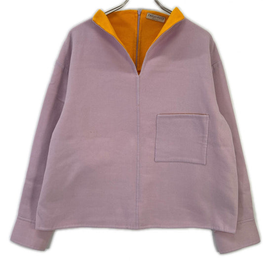 EMILIO PUCCI エミリオプッチ パープル 2ERM01 ウール Vネックプルオーバーシャツ スカートセットアップ スーツ セットアップ