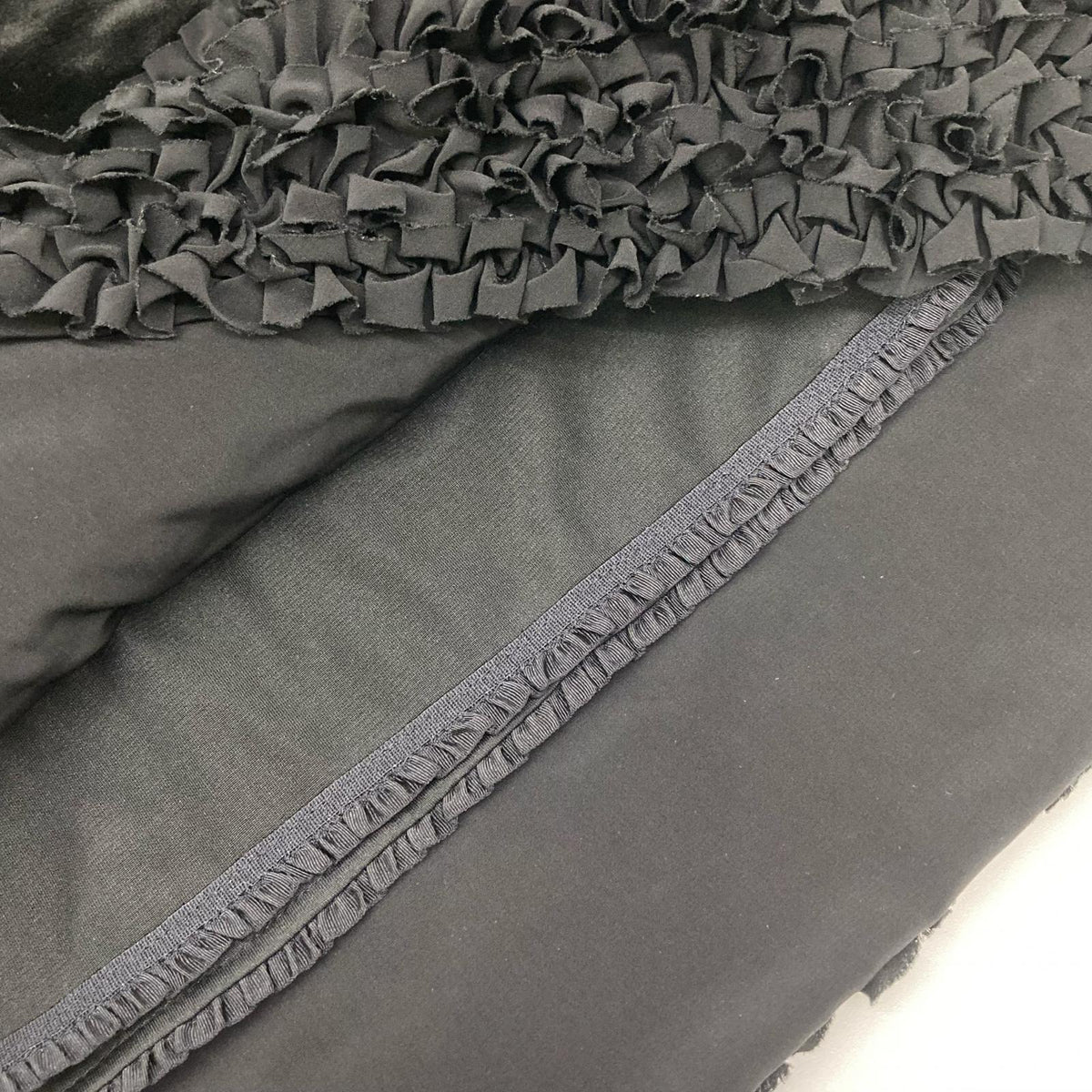 DAISY LIN 06696 Black Mille-Feuille Frill Velour Dress