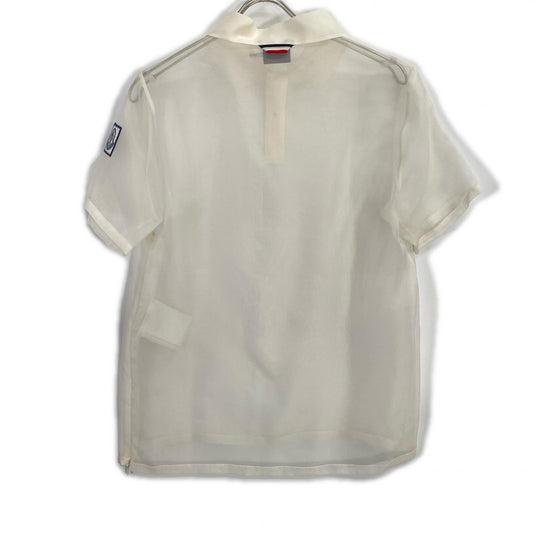 MONCLER モンクレール CAMICIA ホワイト ガムブルー シアー ポロシャツ トップス