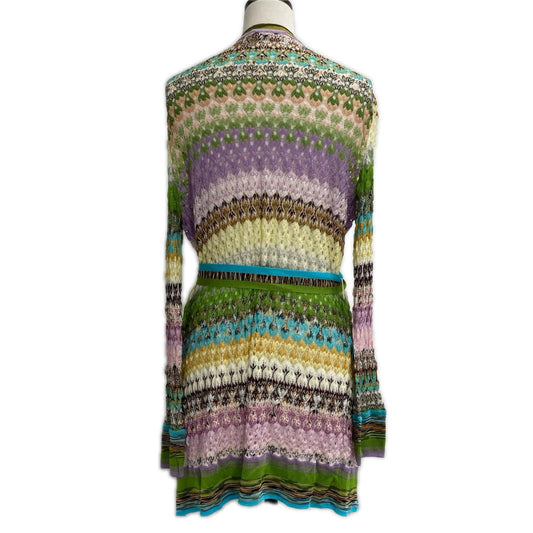 MISSONI ミッソーニ 21年 マルチカラー レーヨン ベルト付き ロングカーディガン トップス