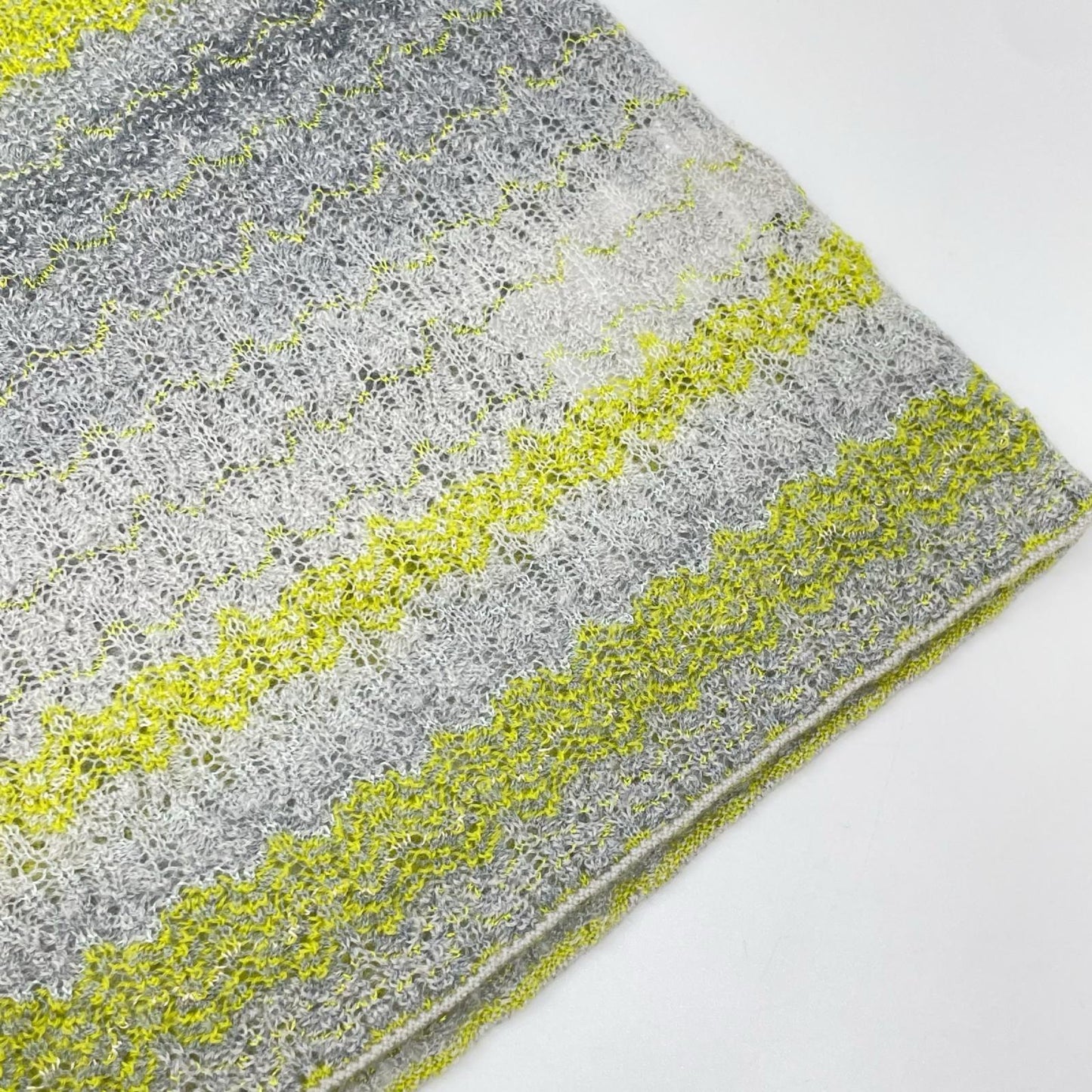 MISSONI ミッソーニ グリーン×グレー ウールレーヨン Vネック ニット ワンピース ワンピース