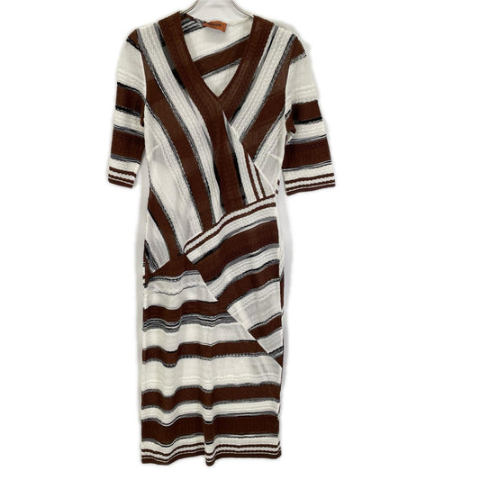 MISSONI ミッソーニ MDG00902 Brown x White Cotton Rayon Dress Dress