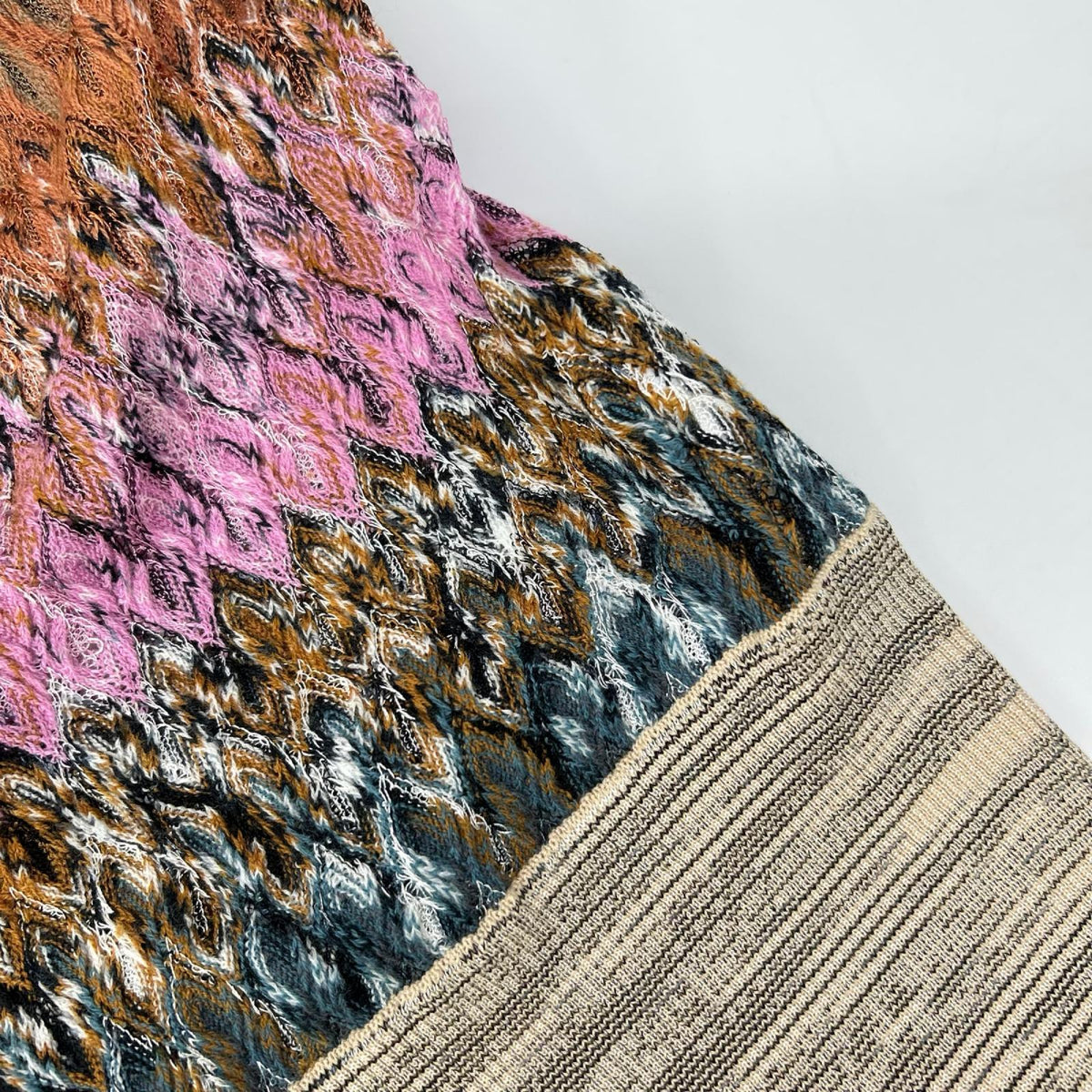 MISSONI Missoni 2022 DS22WM0F Brown-toned multicolor wool cardigan top