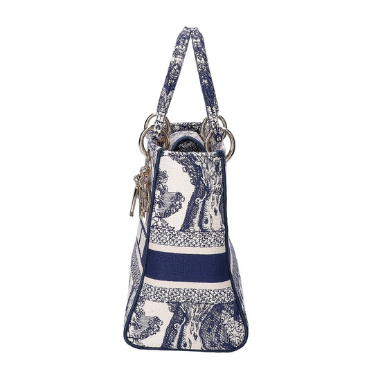Christian Dior クリスチャンディオール 美品 LADY D-LITE ミディアム トワルドゥジュイ エンブロイダリー 2WAYショルダーバッグ ハンドバッグ
