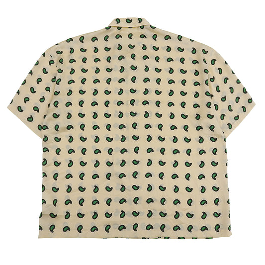 Paisley Camp Collar Short-Sleeve Shirt Men's Beige 02 Top 02 Men's